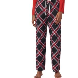 Hue Women's Perfect Plaid Mid-Rise Pajama Pants - Black SIZE M NWT